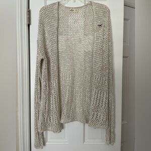Hollister Women’s Medium Beige Open-Knit Cardigan
